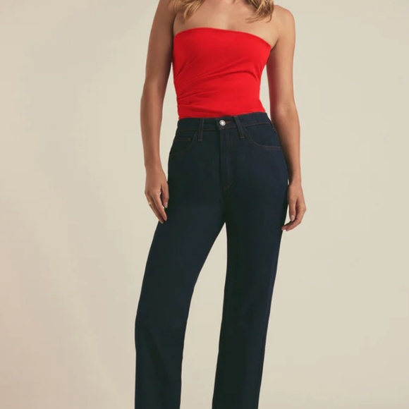 NWOT Favorite Daughter Valentina Super High Rise Straight Leg Jeans - Picture 1 of 3